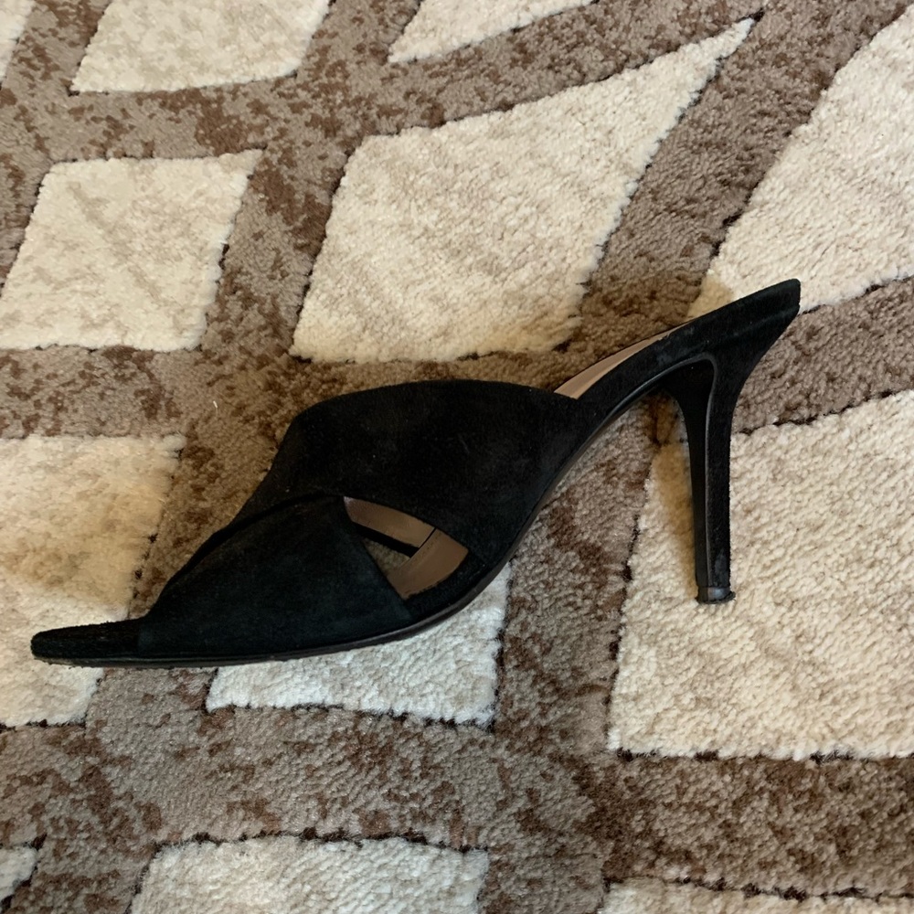 Suede Open Toe Heel, Open Back - image 2